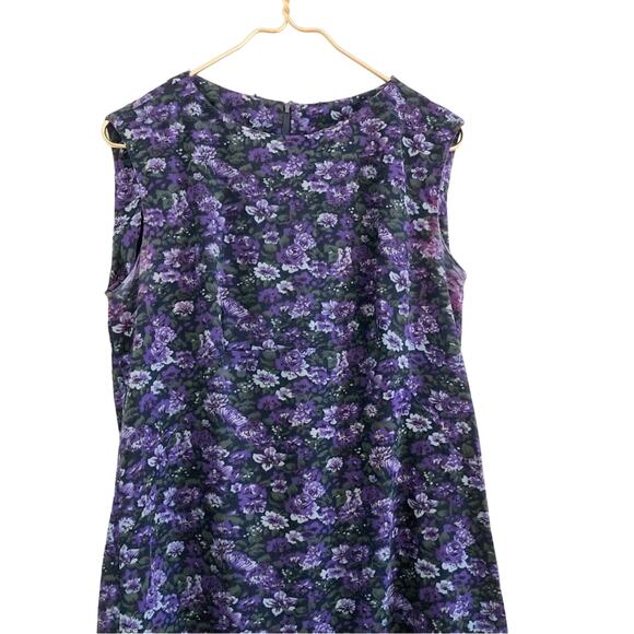 Vintage Floral Dress Sleeveless Handmade Cottagecore Pattern Dress - Picture 3 of 6